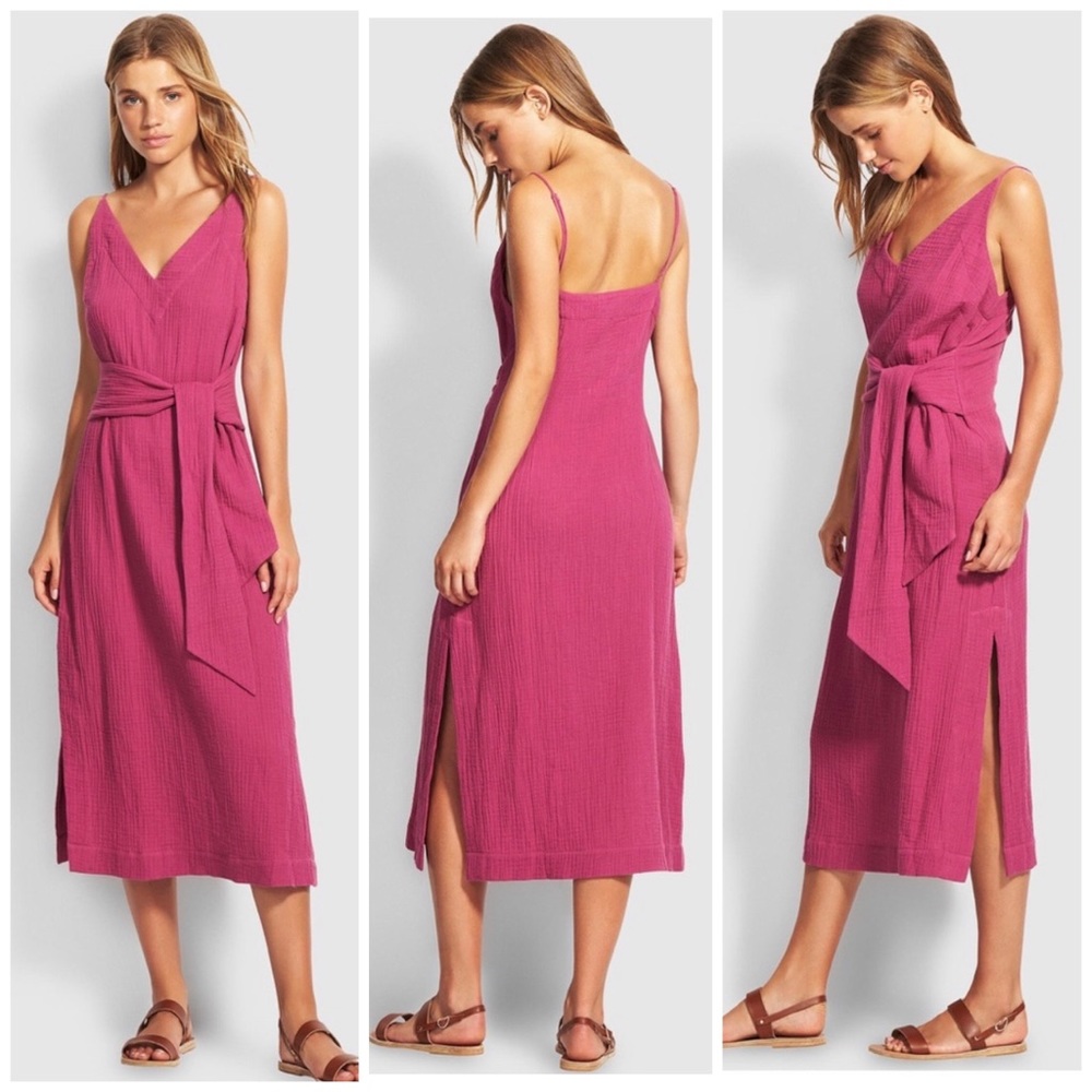 Seafolly Inka Gypsy Tie Front Slip Dress Large